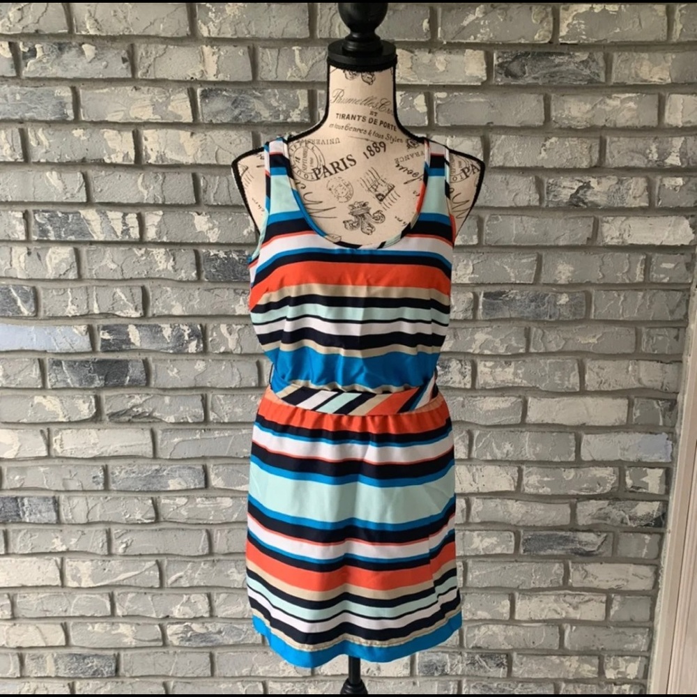 Banana Republic Petite Multi-Colored Striped Sleeveless Dress Size 4P
